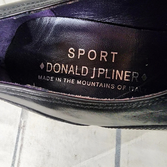 Donald J Pliner Sport Doro Leather Loafers Dark Purple Size 7 1/2M - Picture 2 of 14